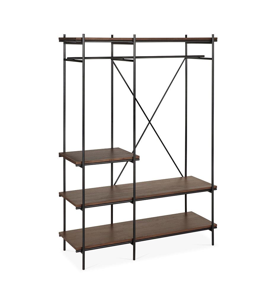 Oscar Hanging Rack - Varnished Brown Teak - 55 in.