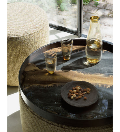 Organic Bronze Glass Tray - Round - L