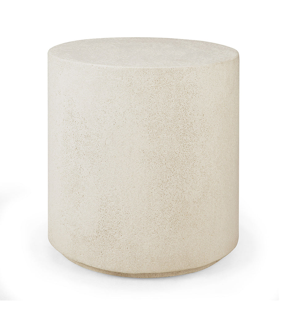 Elements Side Table - Microcement - Off White - Round - 15.5 in.