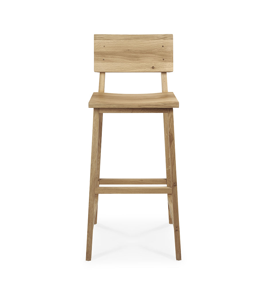 Oak N4 Bar Stool - Varnished