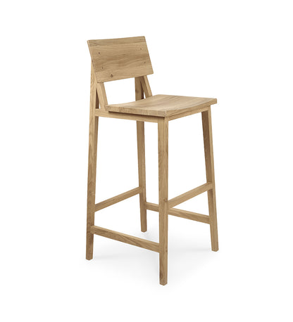 Oak N4 Bar Stool - Varnished