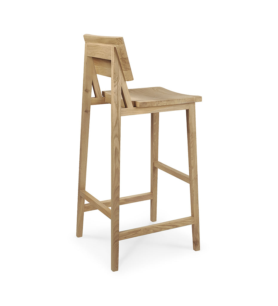 Oak N4 Bar Stool - Varnished