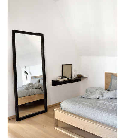 Oak Light Frame Floor Mirror