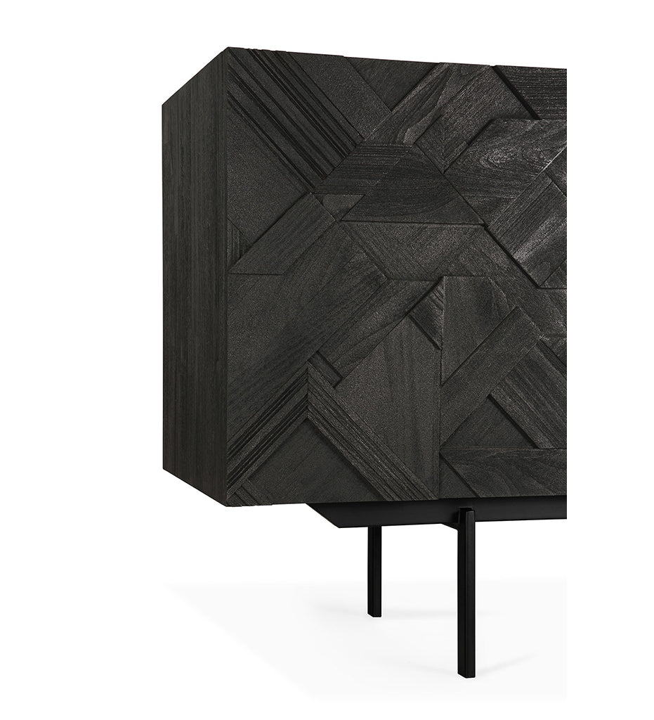 Graphic Sideboard - Teak Black - 4 Doors