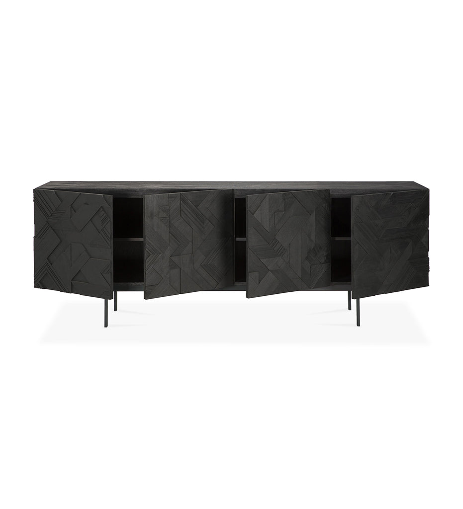 Graphic Sideboard - Teak Black - 4 Doors