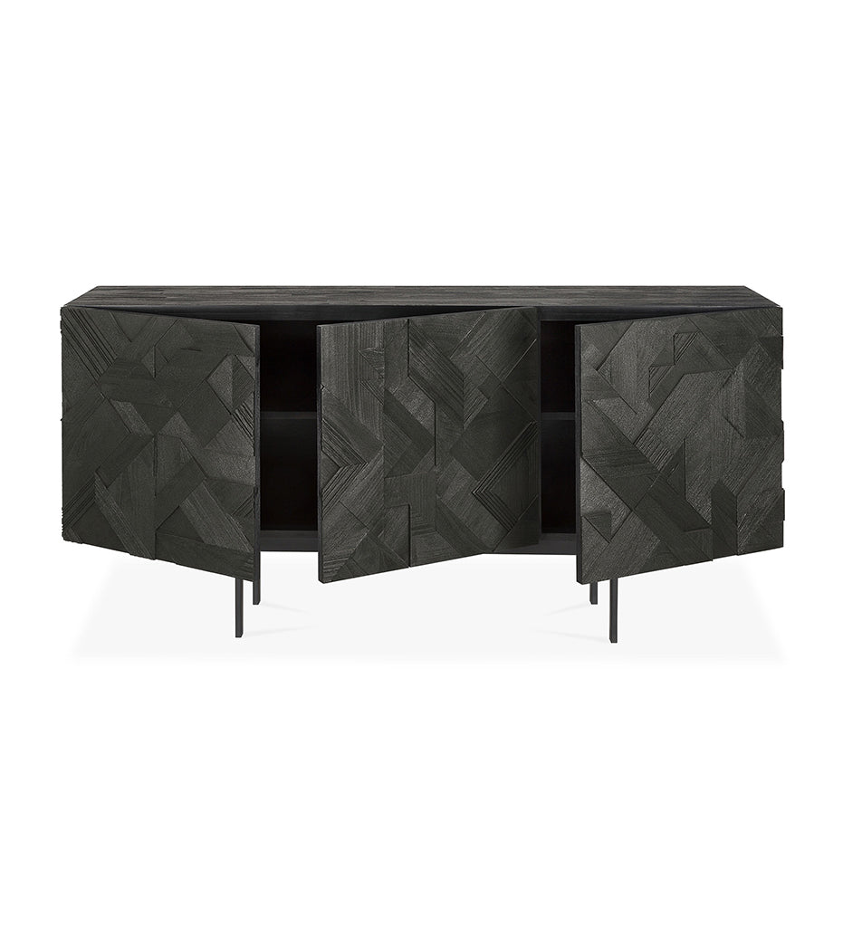 Graphic Sideboard - Teak Black - 3 Doors