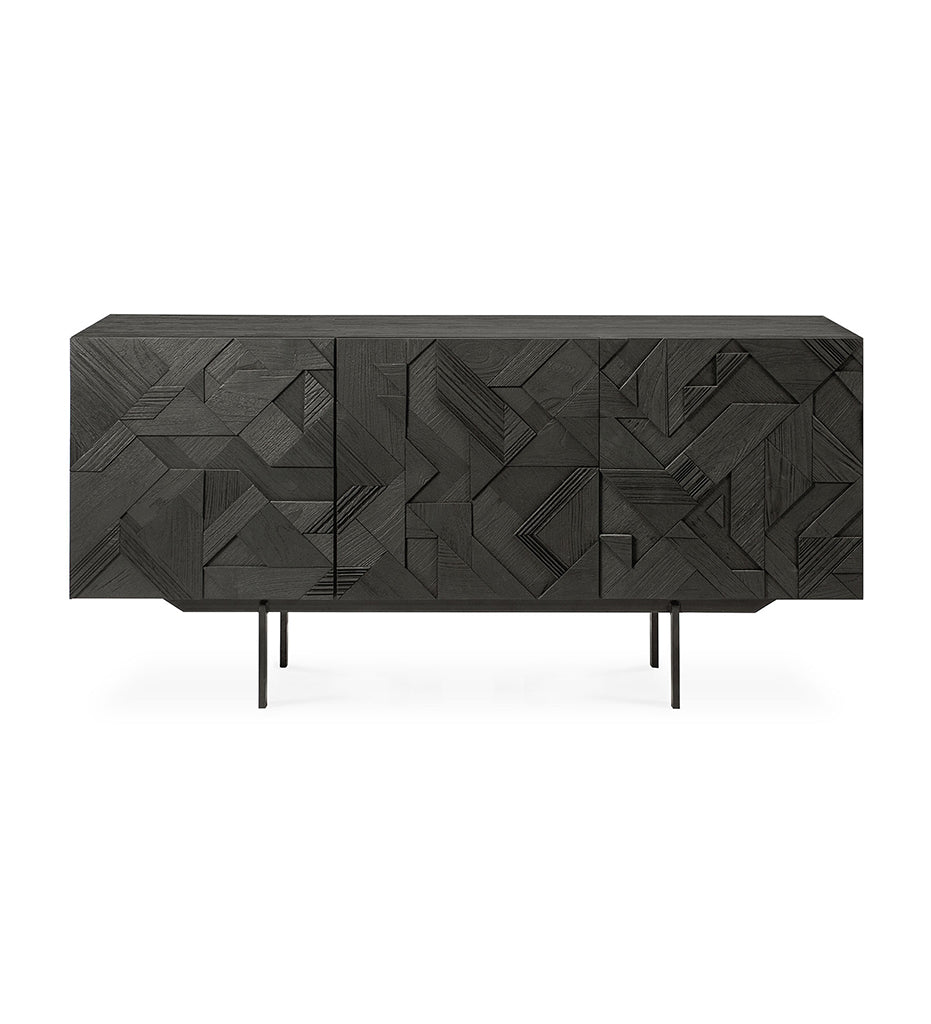 Graphic Sideboard - Teak Black - 3 Doors