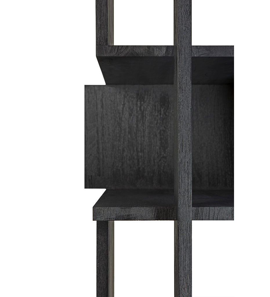 Abstract Rack - Teak Black Varnished