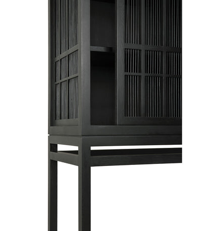 Oak Burung Storage Cupboard - Black