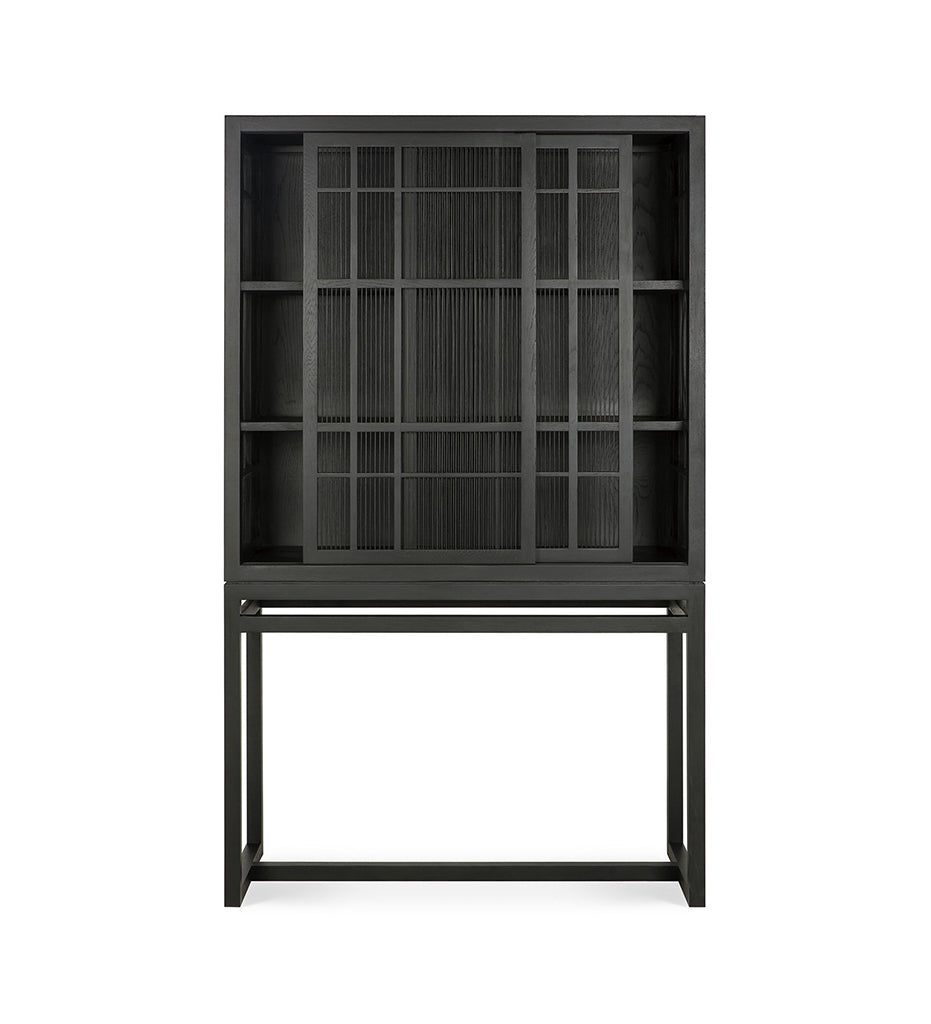 Oak Burung Storage Cupboard - Black