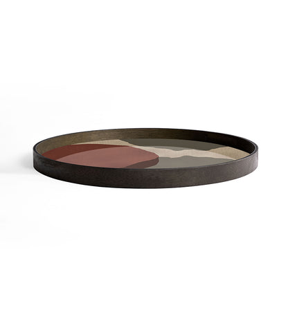 Overlapping Dots Glass Tray - Round - L