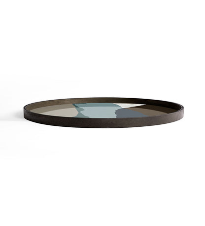 Wabi Sabi Glass Tray - Graphite - Round - XL