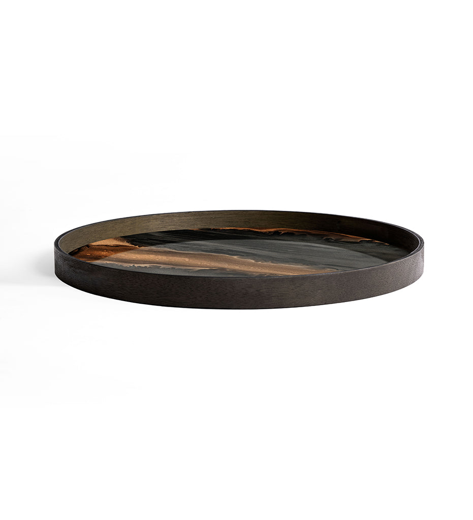 Organic Bronze Glass Tray - Round - L