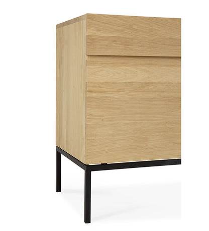 Oak Ligna Sideboard - Black Metal - 4 Doors