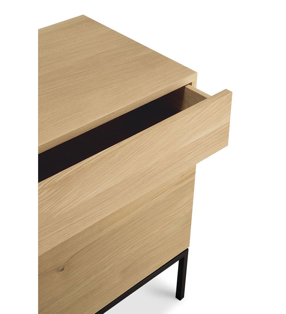 Oak Ligna Sideboard - Black Metal - 4 Doors