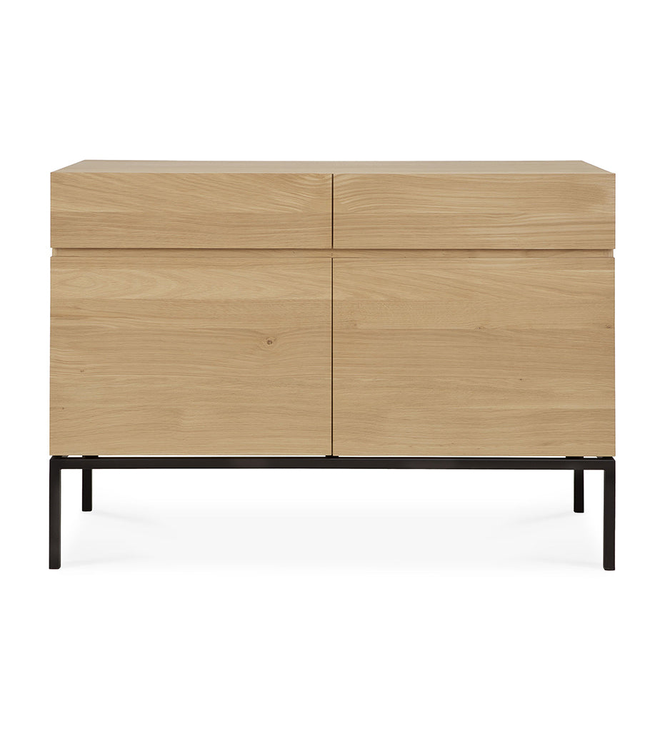 Oak Ligna Sideboard - Black Metal - 2 Doors