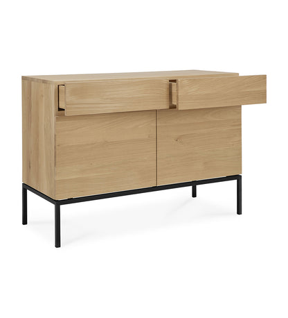 Oak Ligna Sideboard - Black Metal - 2 Doors