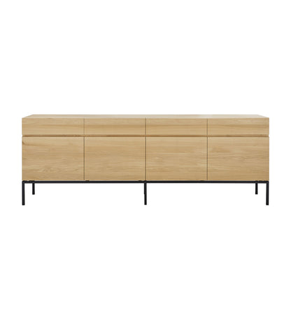 Oak Ligna Sideboard - Black Metal - 4 Doors