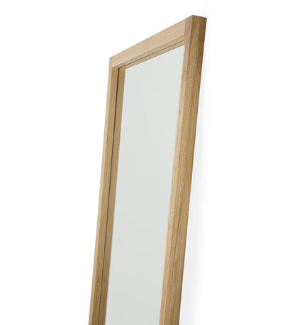 Oak Light Frame Floor Mirror