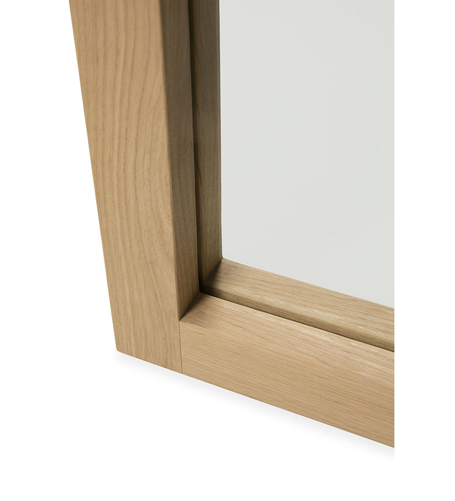 Oak Light Frame Floor Mirror