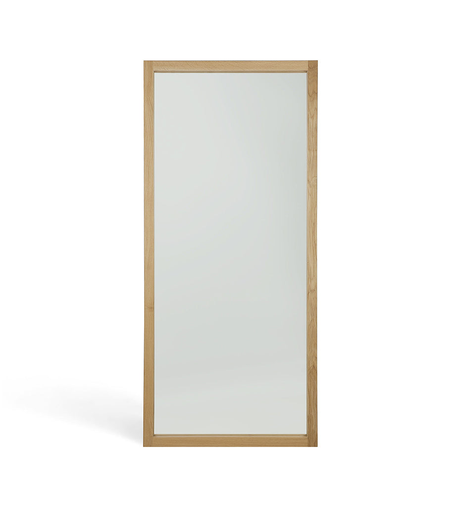 Oak Light Frame Floor Mirror