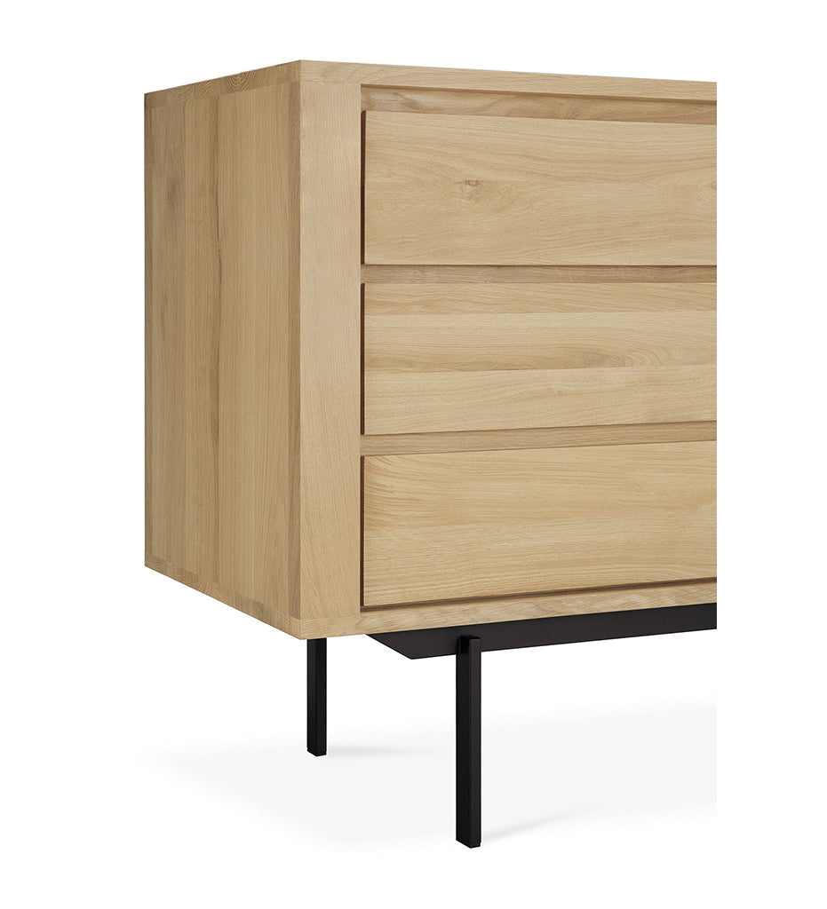 Oak Shadow Sideboard - Black Legs - 2 Doors