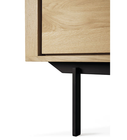 Oak Shadow Sideboard - Black Legs - 2 Doors