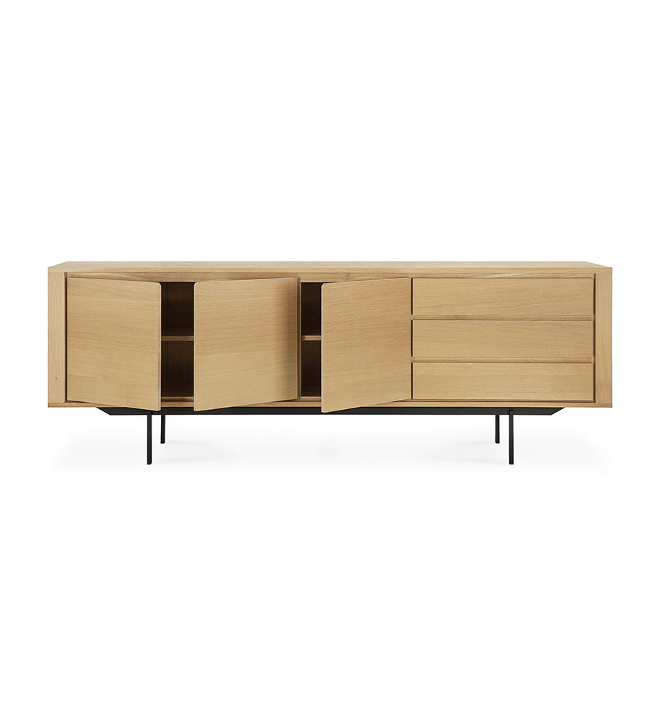 Oak Shadow Sideboard - Black Legs - 3 Doors