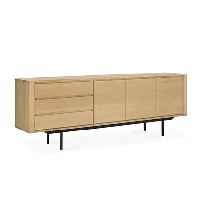 Oak Shadow Sideboard - Black Legs - 3 Doors