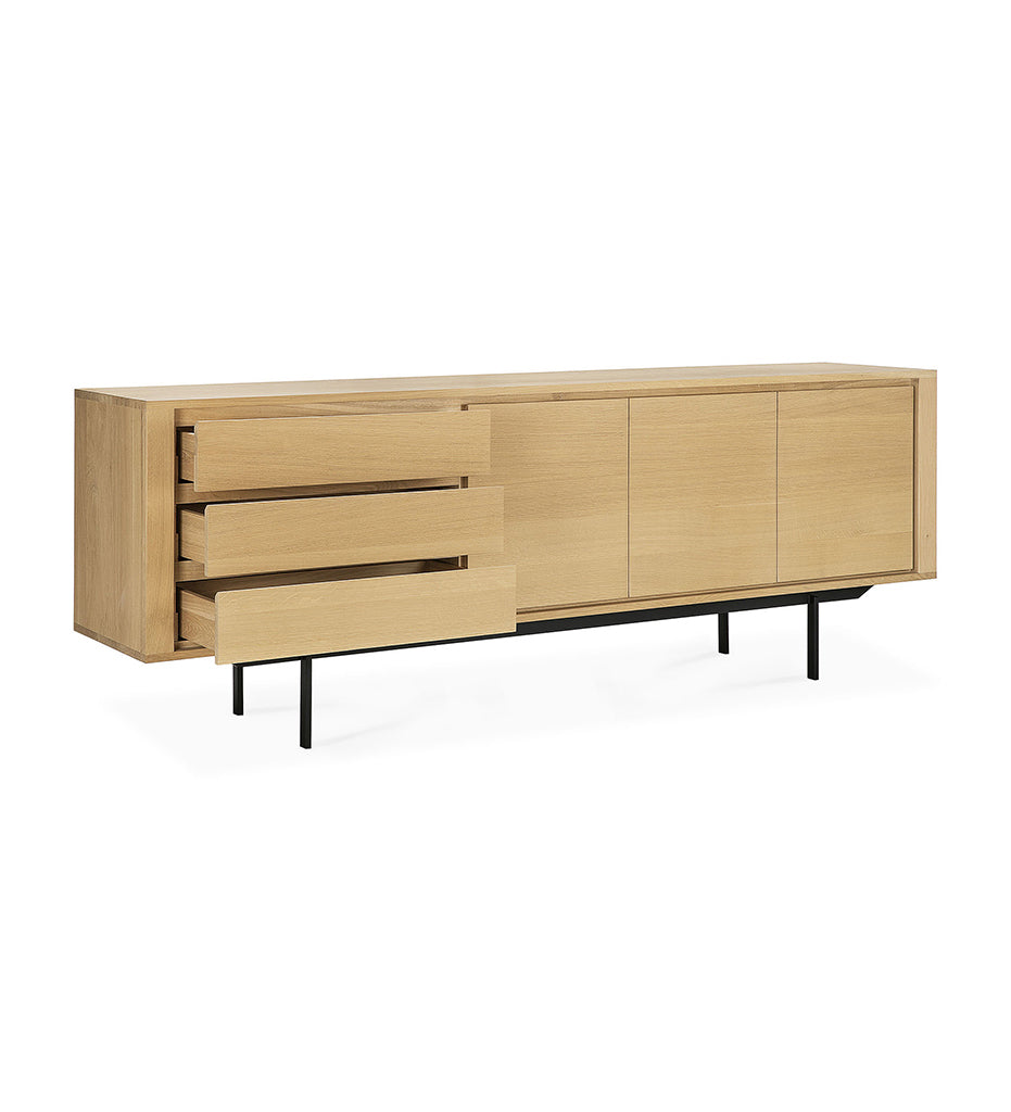 Oak Shadow Sideboard - Black Legs - 3 Doors