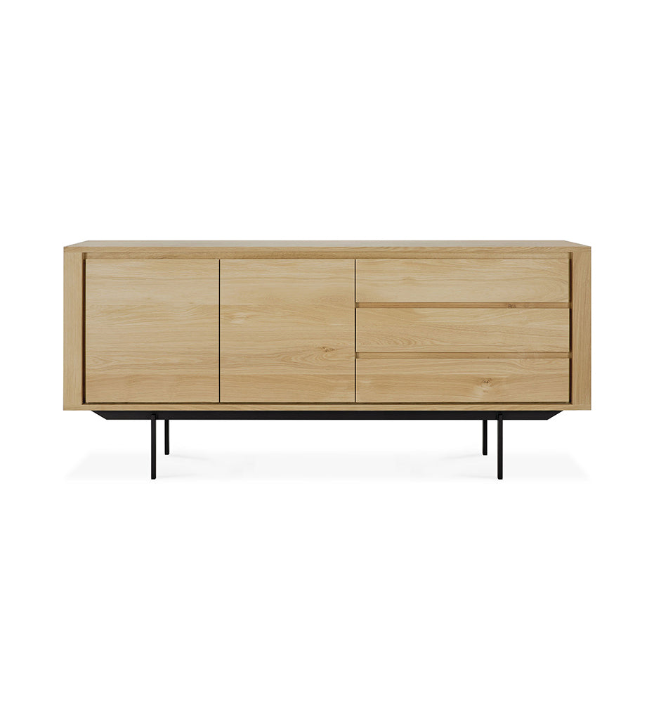 Oak Shadow Sideboard - Black Legs - 2 Doors