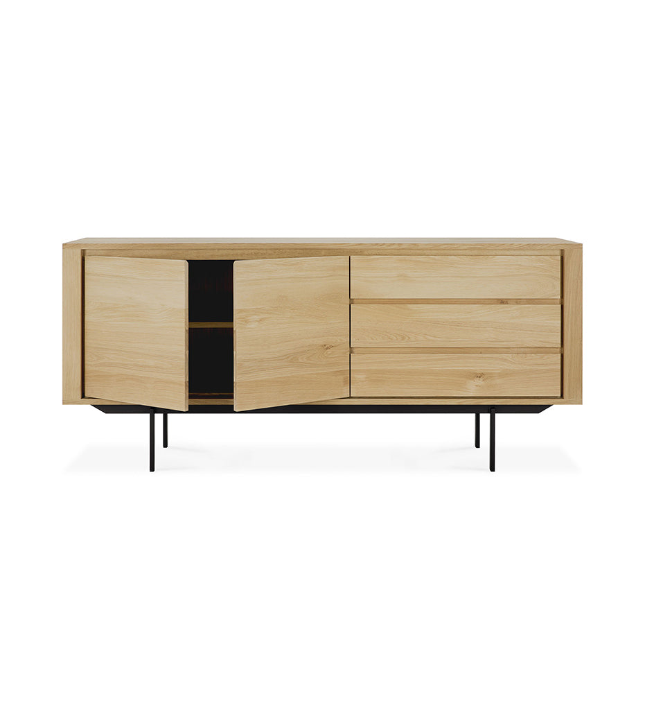 Oak Shadow Sideboard - Black Legs - 2 Doors