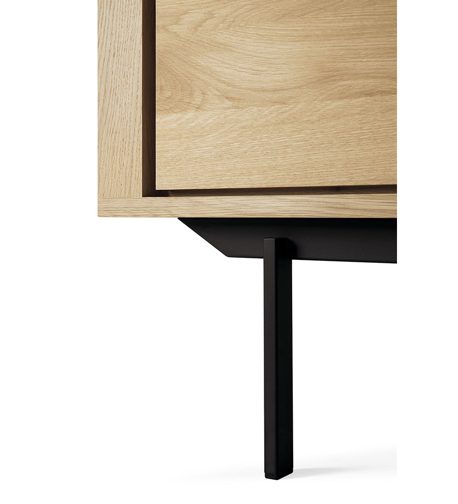 Oak Shadow Sideboard - Black Legs - 1 Door