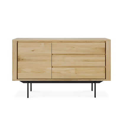 Oak Shadow Sideboard - Black Legs - 1 Door