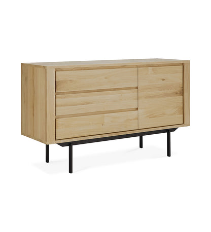 Oak Shadow Sideboard - Black Legs - 1 Door