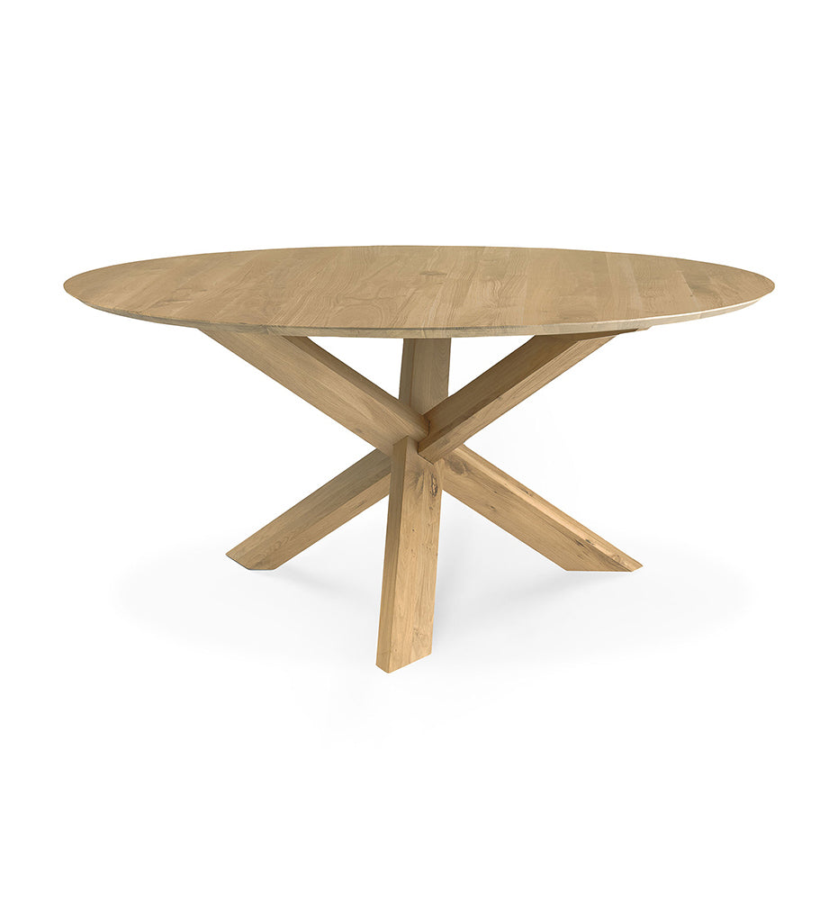 Oak Circle Round Dining Table -