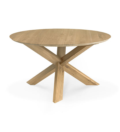 Oak Circle Round Dining Table -