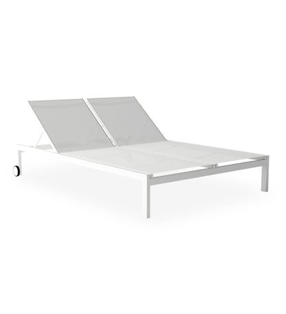 Milos Double Sunlounger With Ext Wheels -