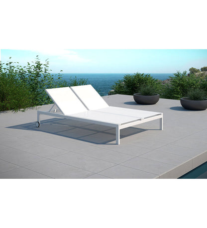 Milos Double Sunlounger With Ext Wheels -