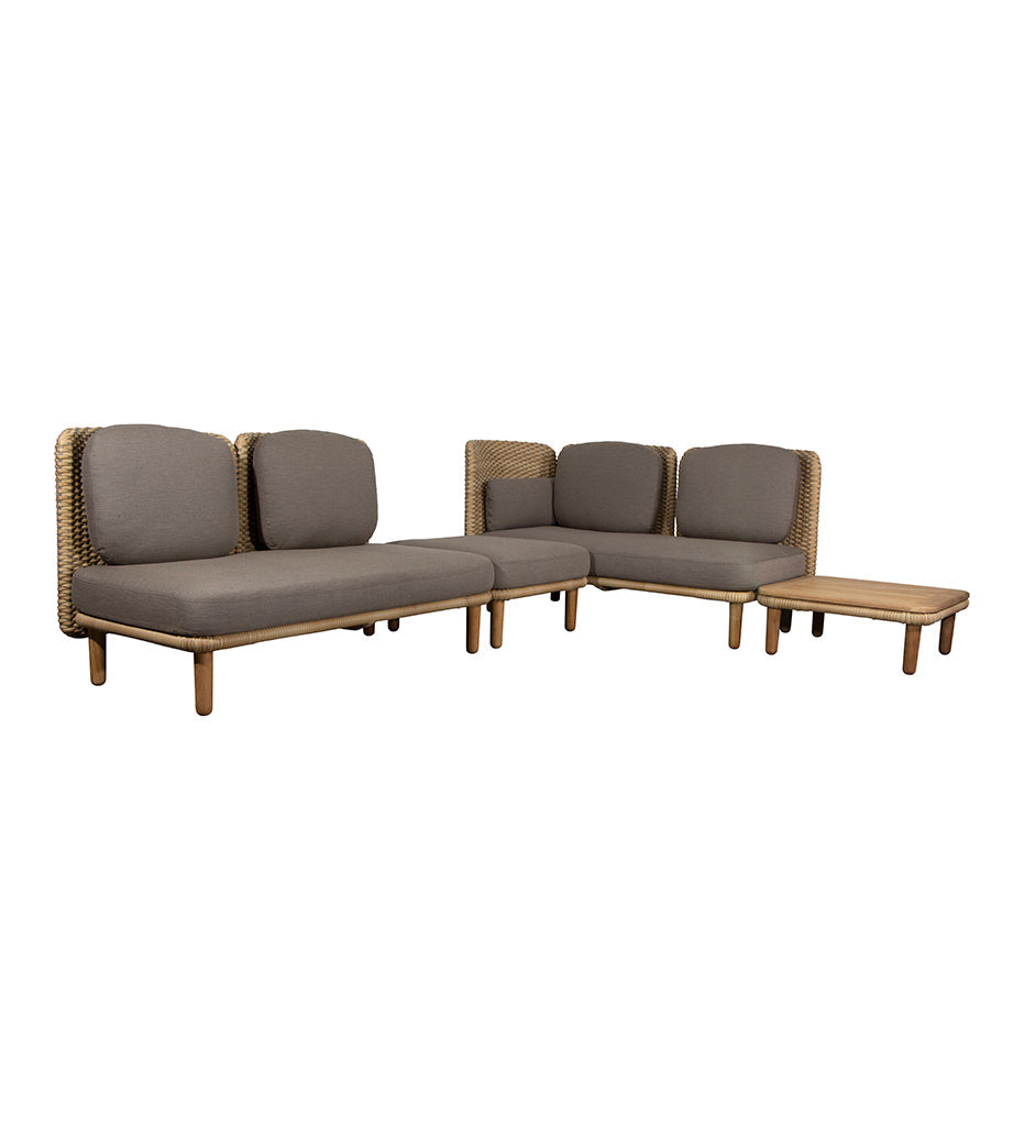 Arch Corner Sofa w/ Low Backrest & Table