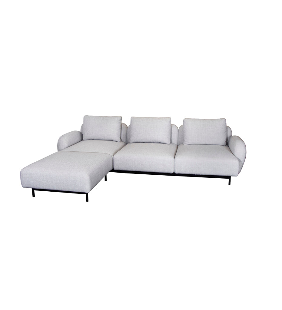 Aura 3-Seater Sofa w/ Low Armrest & Chaise Lounge - Right Facing