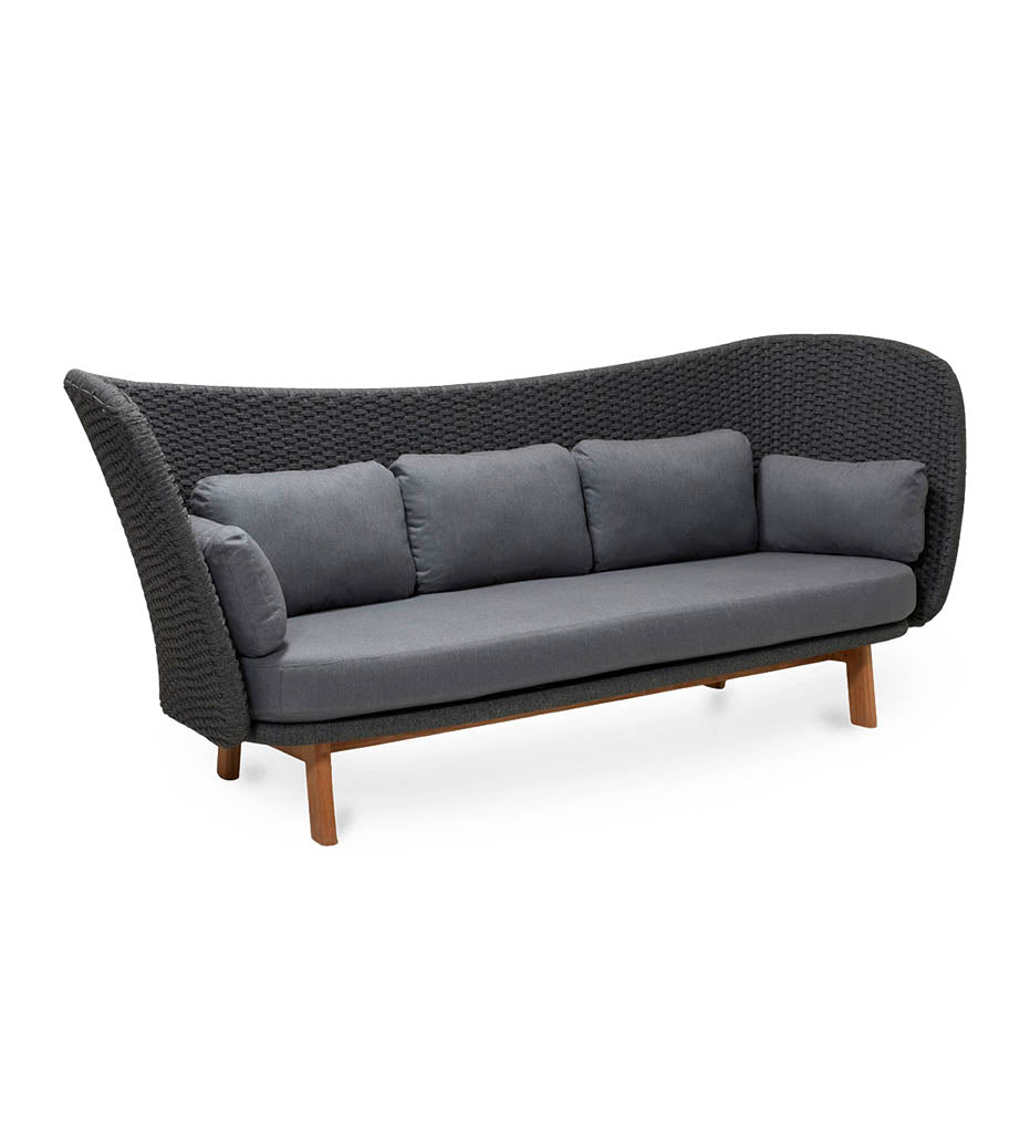 Peacock Wing 3-Seater Sofa with Teak Legs