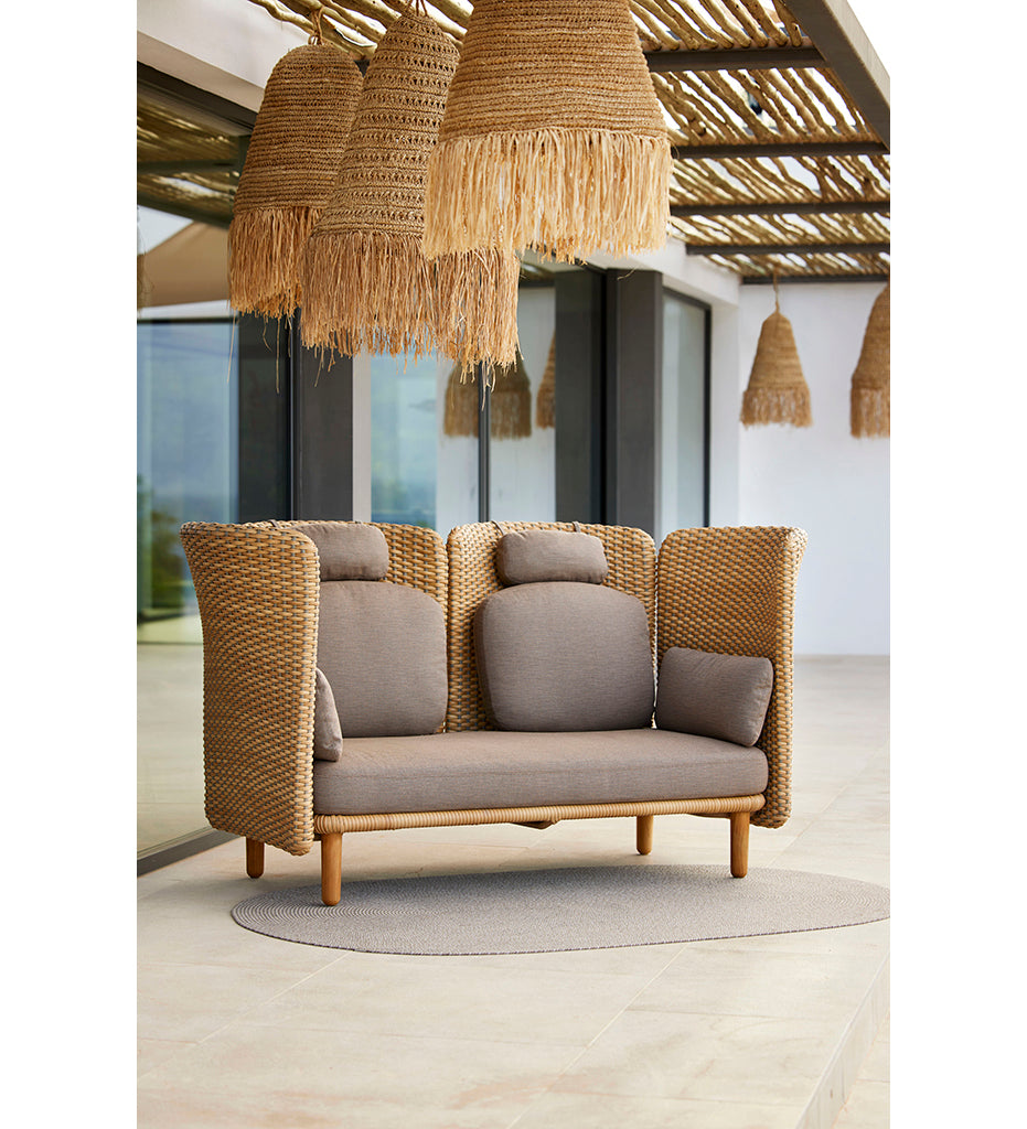 lifestyle, Cane-Line Arch 2-Seater Sofa w/ High Arm-Backrest