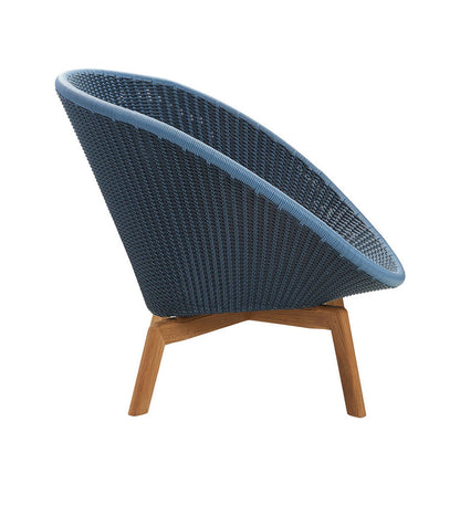 Peacock Weave Lounge Chair with Teak Legs