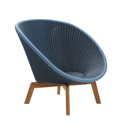 Peacock Weave Lounge Chair with Teak Legs