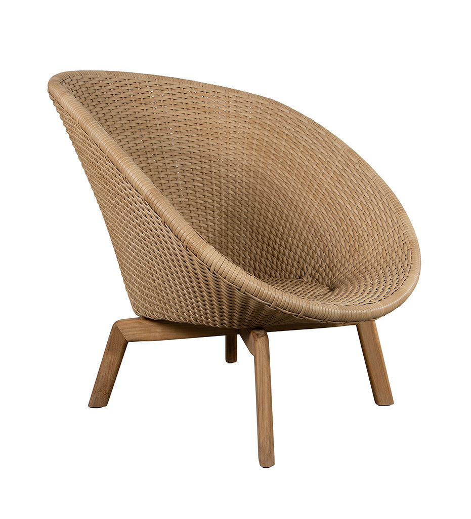 Peacock Weave Lounge Chair with Teak Legs