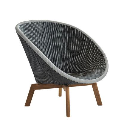 Peacock Weave Lounge Chair with Teak Legs