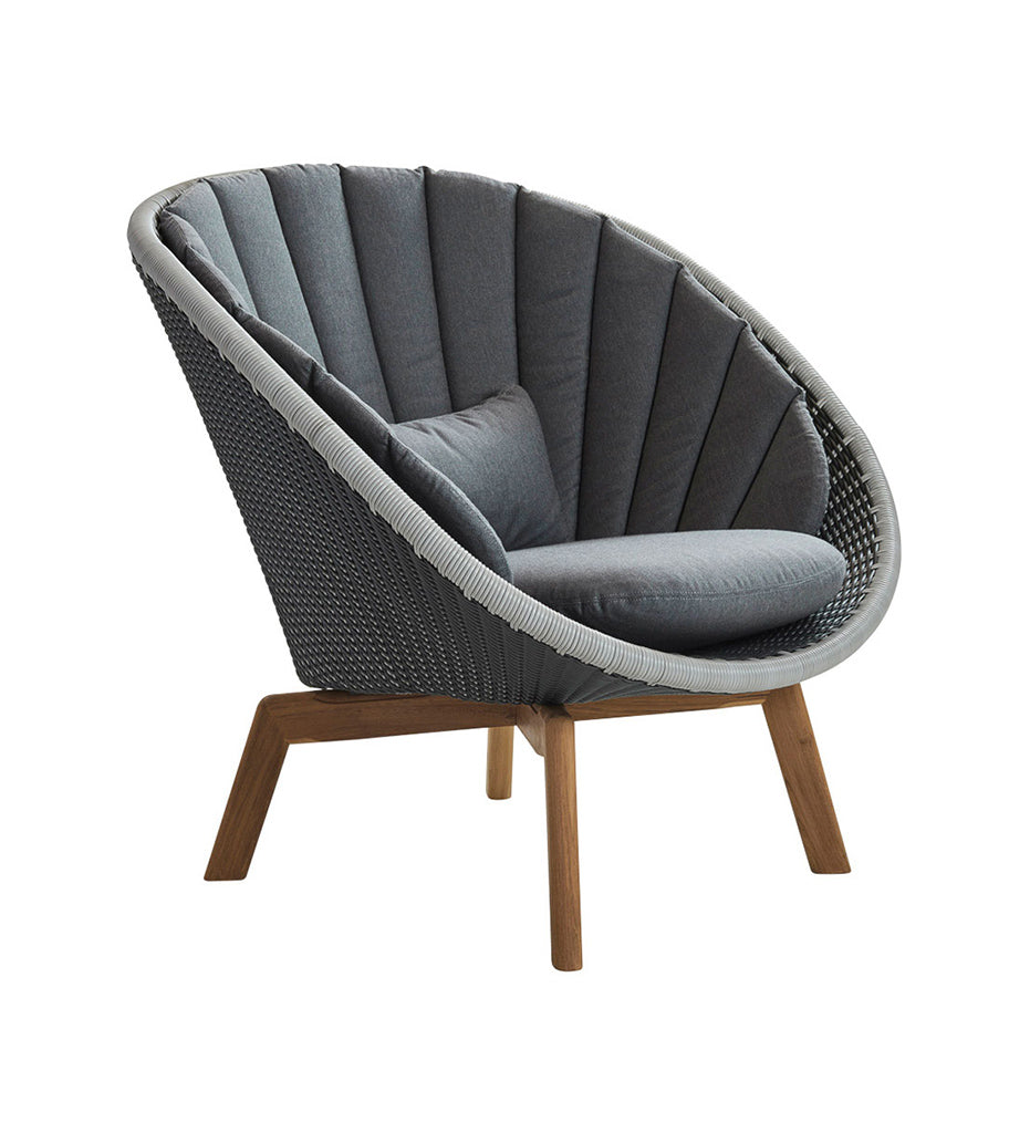 Peacock Weave Lounge Chair with Teak Legs