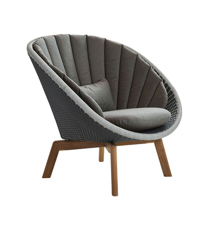 Peacock Weave Lounge Chair with Teak Legs