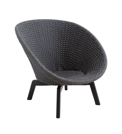 Peacock Lounge Chair w/ Black Aluminum Legs